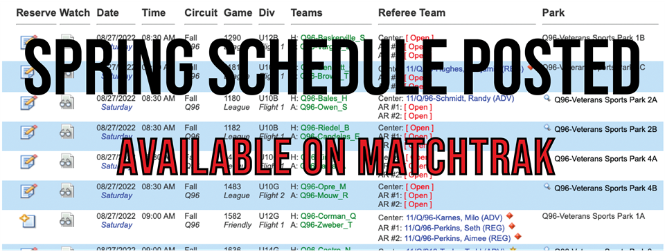 Spring Schedules Posted!